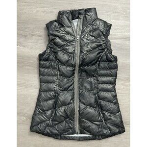 Athleta  Silver Gray lightweight Goose Down Filled Puffer Vest XS zipper